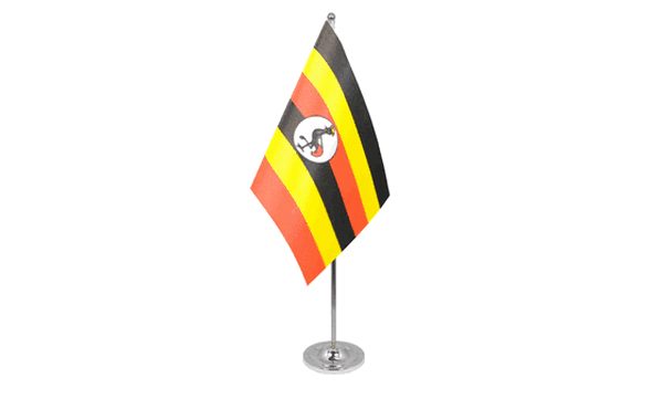Uganda Satin Table Flag